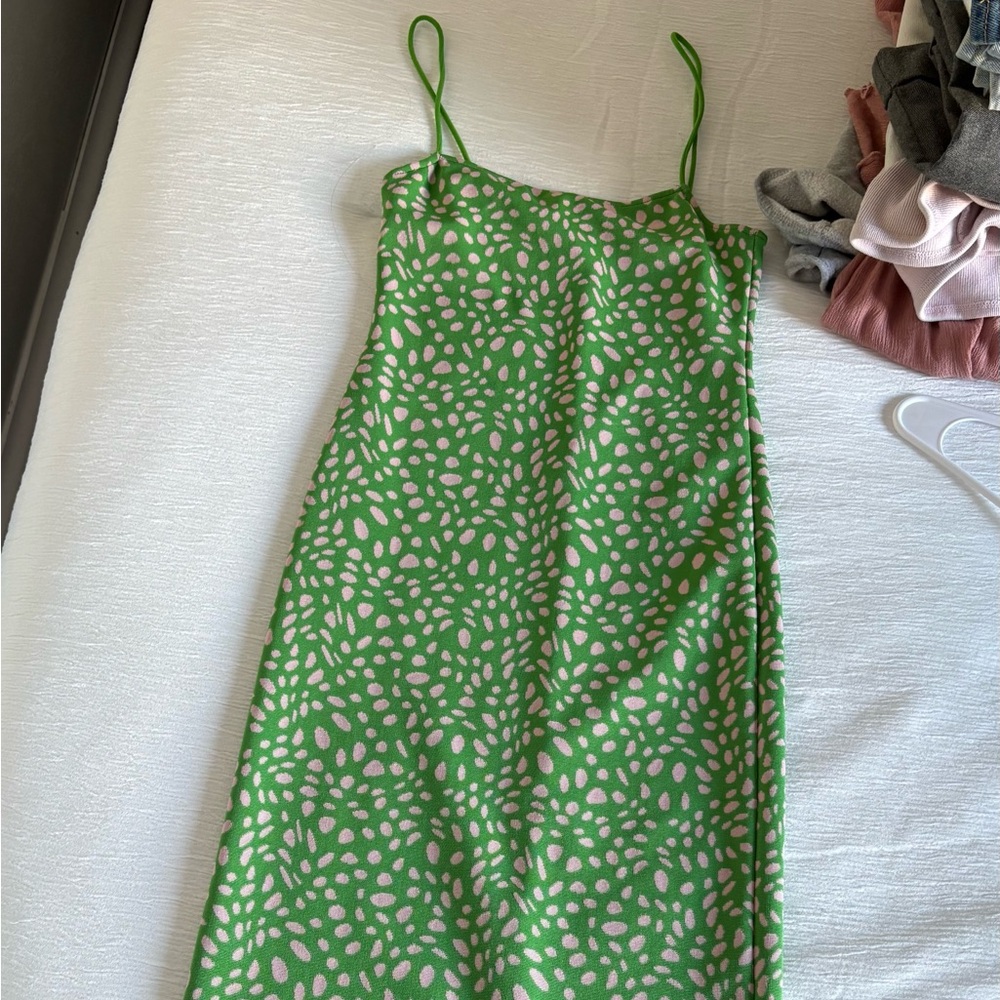 Zara Green and Pink Maxi Skirt